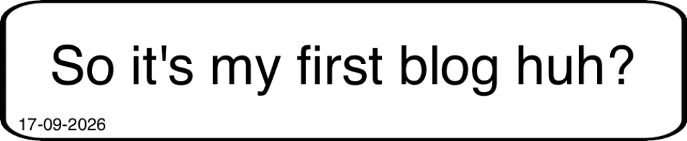 17-09-2026 / So it's my first blog huh?
